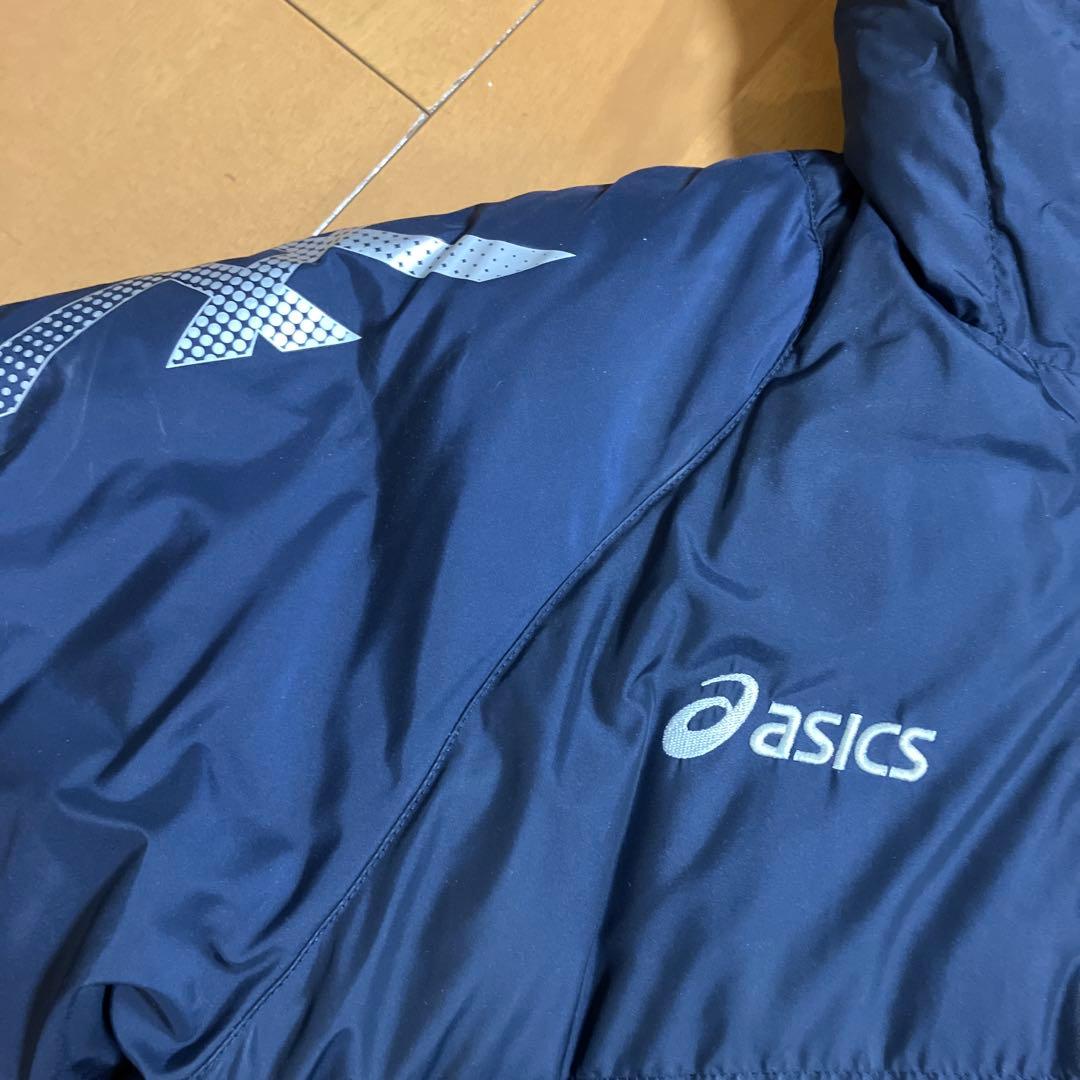 asics ベンチコート　ダウンロングコート　XA731N サイズL ネイビー