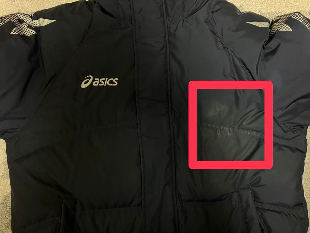 asics ベンチコート　ダウンロングコート　XA731N サイズL ネイビー