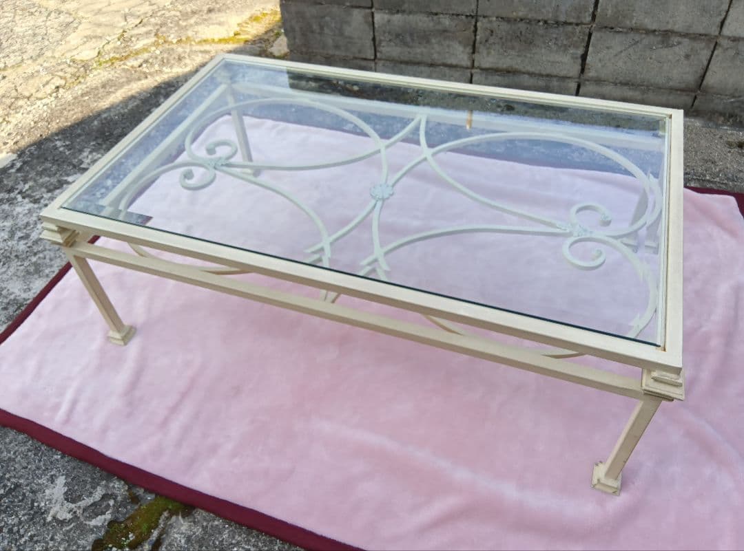 希少★Ethan Allen イーセンアーレン コーヒーテーブル ガラステーブル