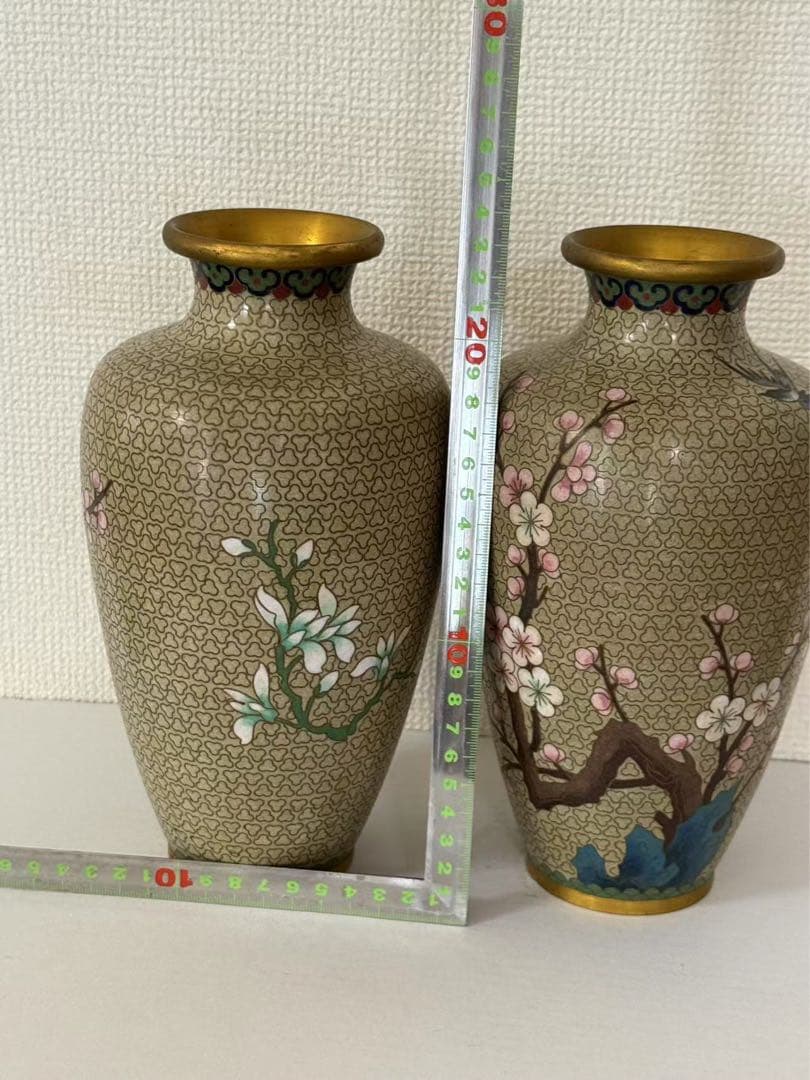 中国美術 銅胎琺瑯 銅製花瓶 壺 唐物古玩 年代品