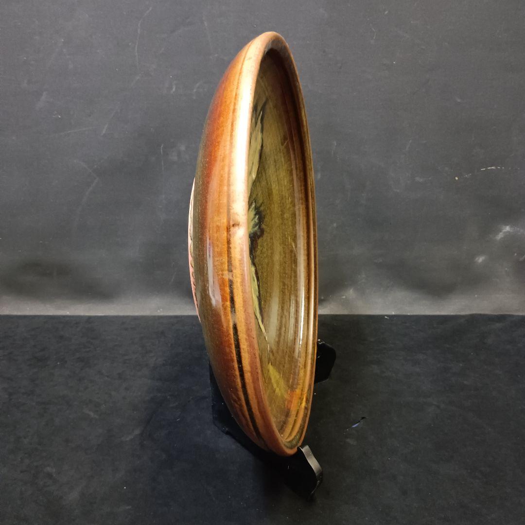 小久慈焼 鷹の絵柄 陶器の皿 直径約45㎝