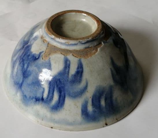 李朝　桃文茶碗