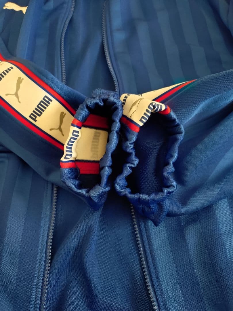 PUMA ジャージ上下セットアップ 青 ストライプ Mサイズ 美品