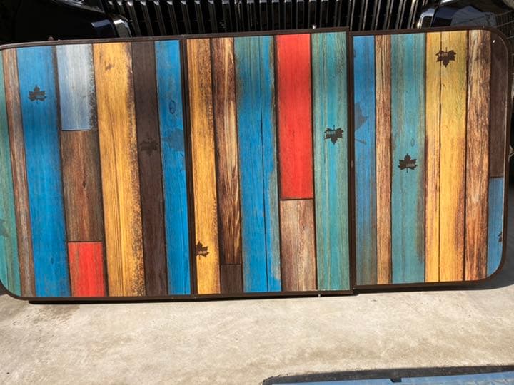 ロゴス　ヴィンテージ風テーブル　脚調整可能