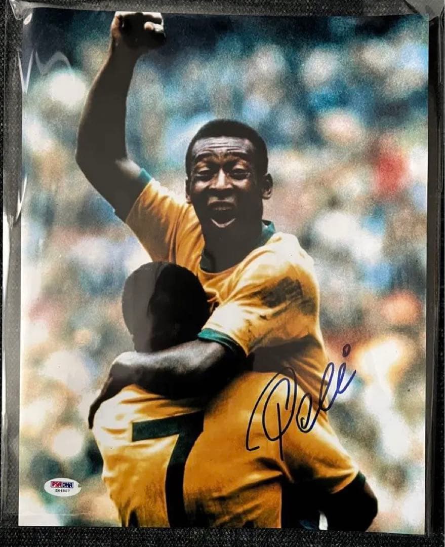 【PSA/DNAサッカーの王様】ペレ直筆サイン入り大型写真！