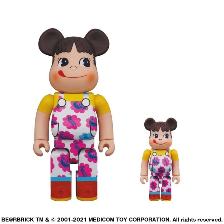 70周年デザイン 400% & 100% ベアブリック ペコちゃん ミルキー