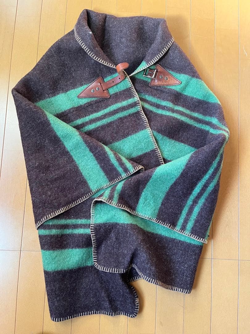 ⭕️マウンテンリサーチ　ベルト付ハーフサイズブランケット　ブラウンxグリーン