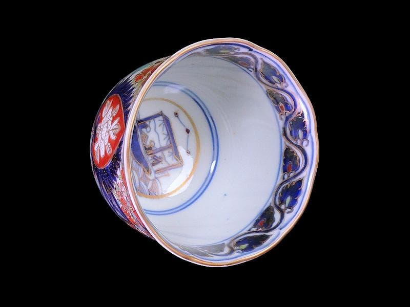 古伊万里　金襴手　花に唐子の図　向付　５客　AS-DCe