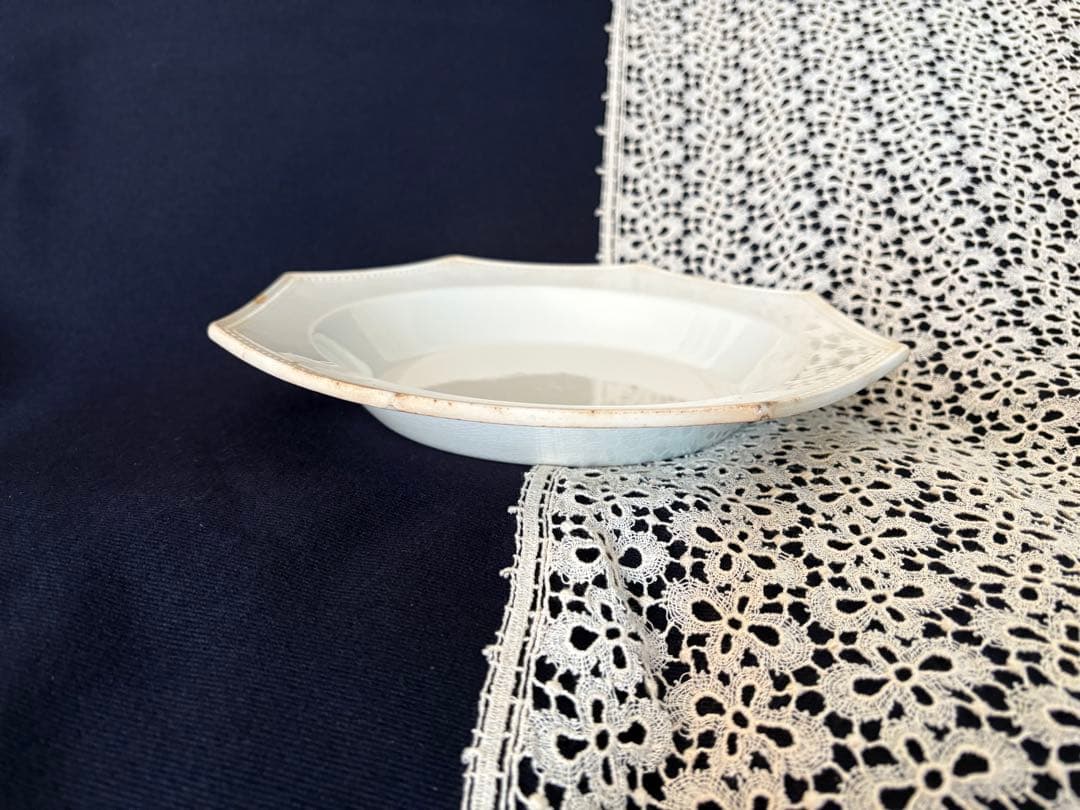 クレイユモントロー窯 オクトゴナル 深皿プレート フランス アンティーク