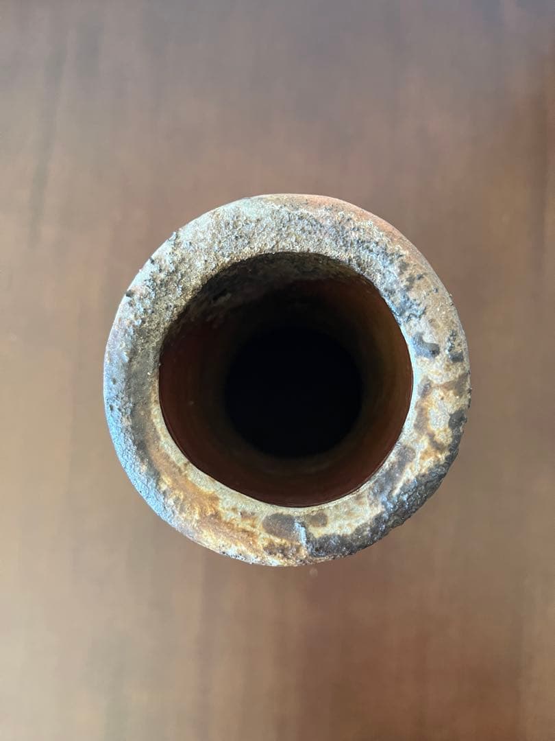 備前焼花瓶　藤原陶村（正義）作