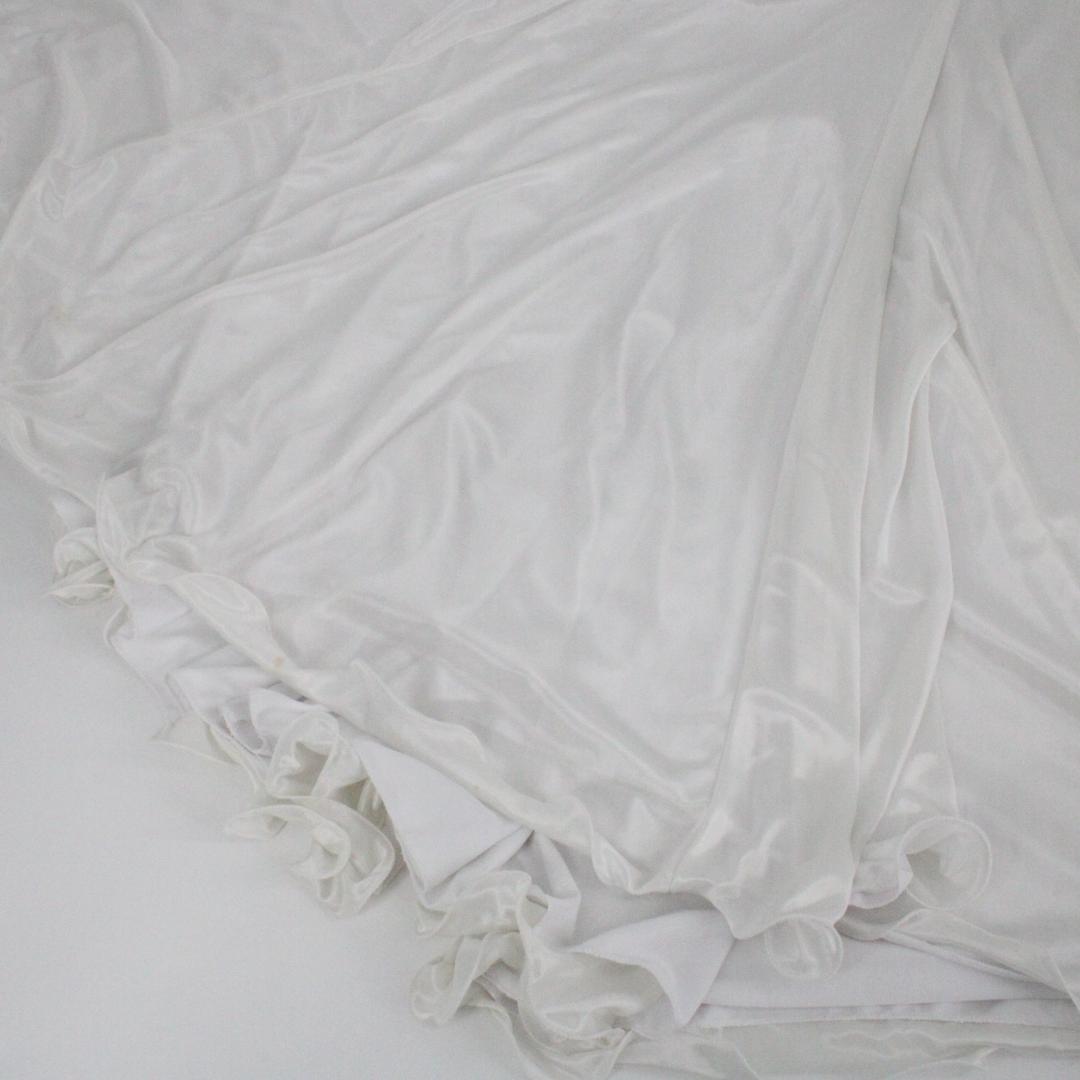 【日本製 社交ダンス衣装】光沢ホワイト Sanline サンリーヌ ドレス