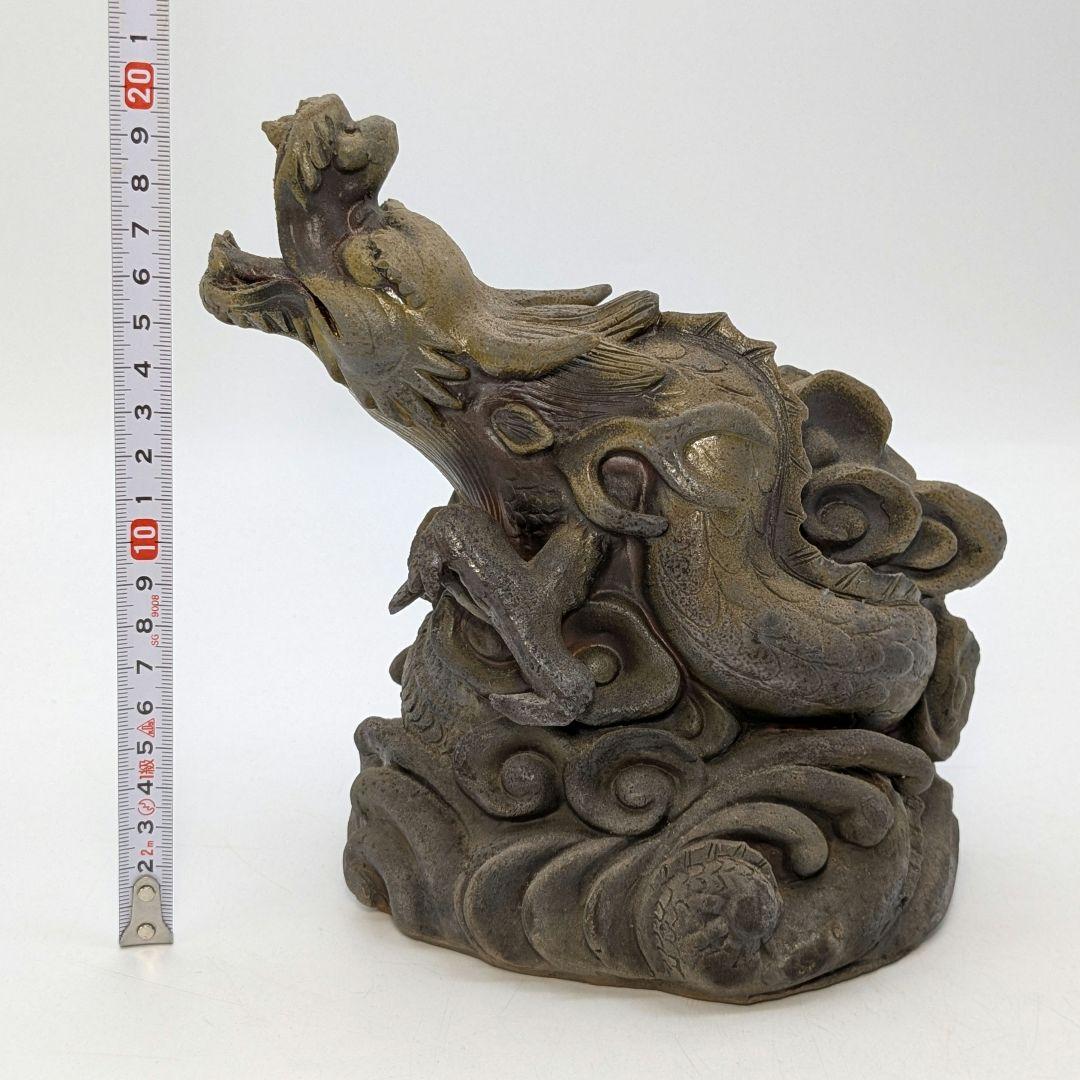 藤原陶斎 備前焼 登龍香炉 共箱栞 伏香炉 藤原陶斉 置物 竜 香道具 茶道具