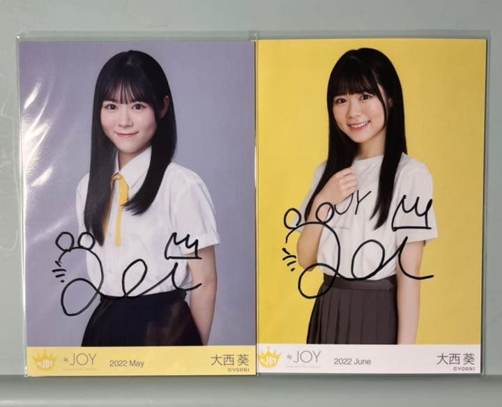 ≒JOY ニアジョイ 大西葵 直筆 チュウ 初期制服 Tシャツ
