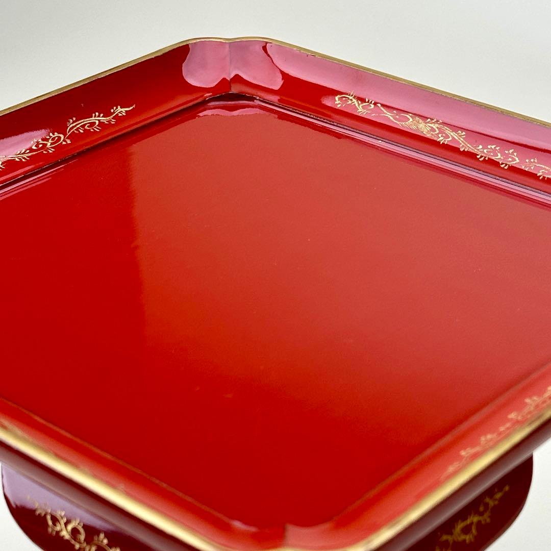 江戸期　朱漆脚付お膳台・供物台　元治元年箱書 骨董品　アンティーク