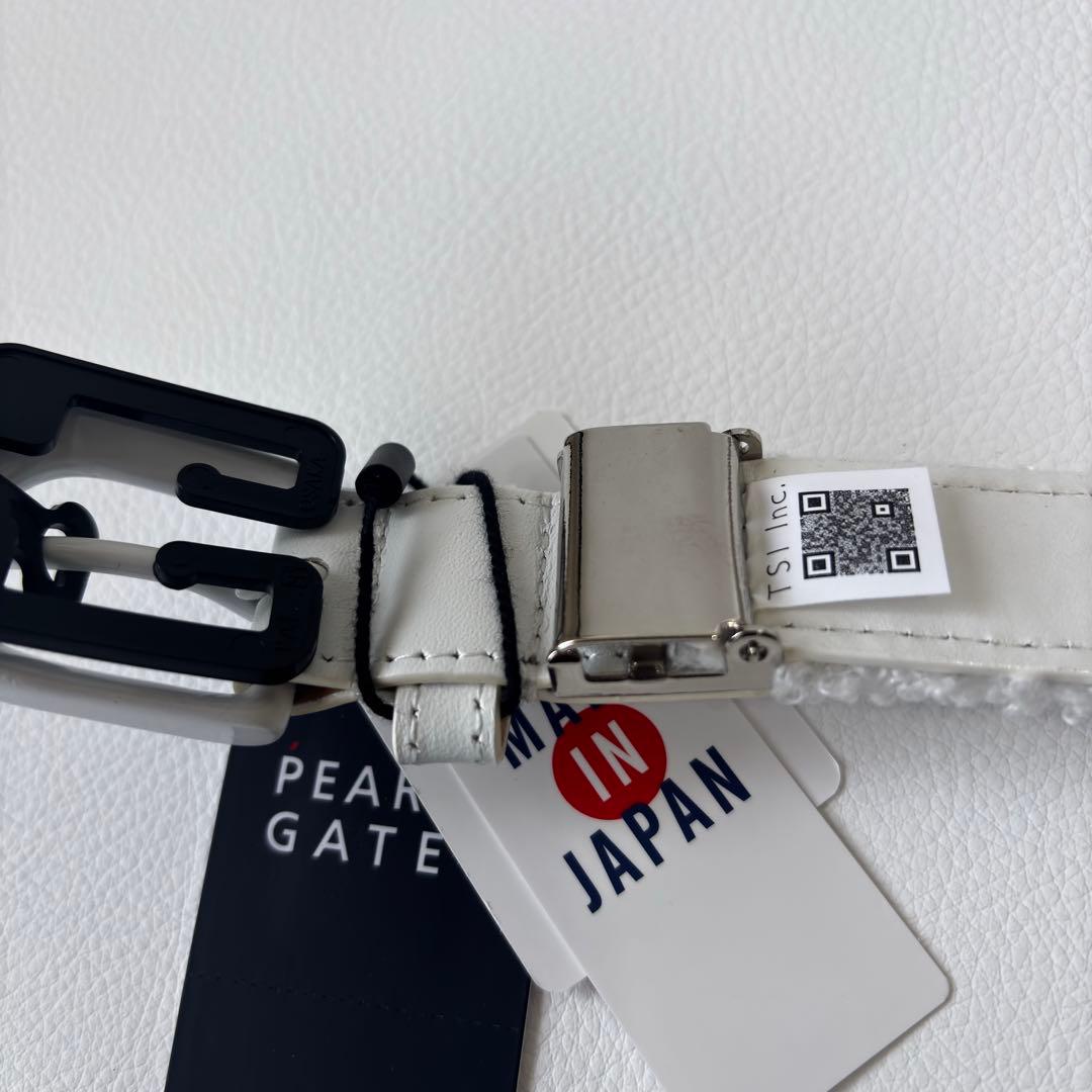 【新品】PEARLY GATES　ゴルフベルト　ホワイト　刺繍ロゴ　ユニセックス