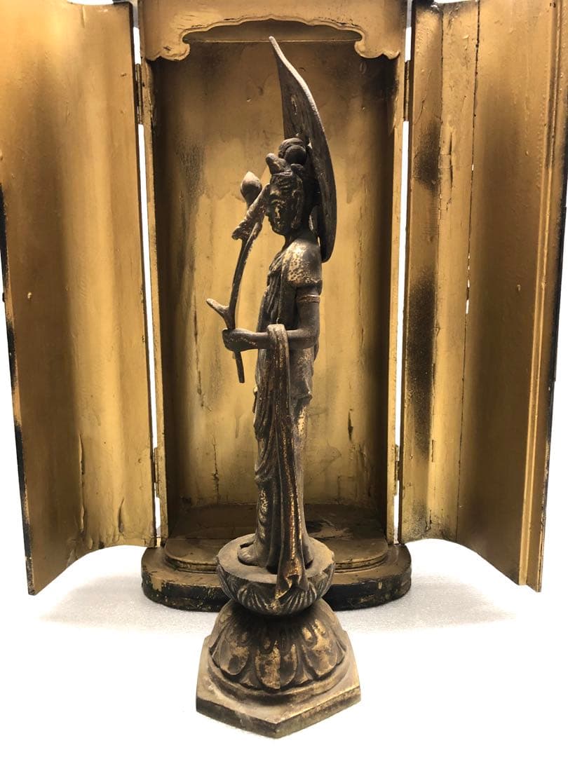 厨子　仏像　観世音菩薩　高さ約50㎝　時代物　仏教美術