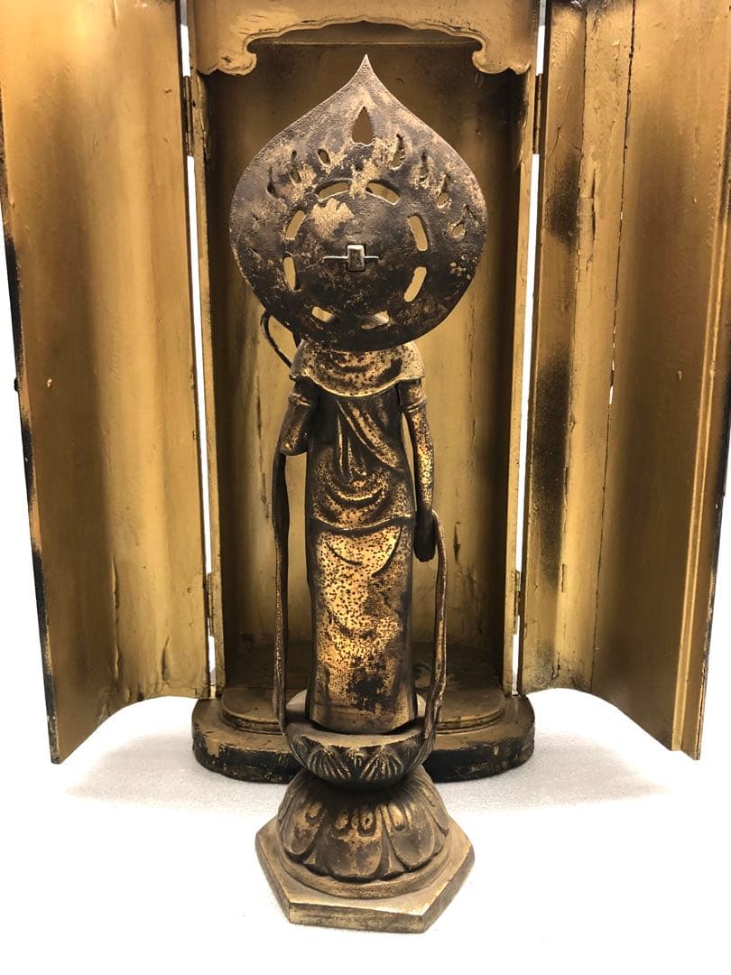 厨子　仏像　観世音菩薩　高さ約50㎝　時代物　仏教美術