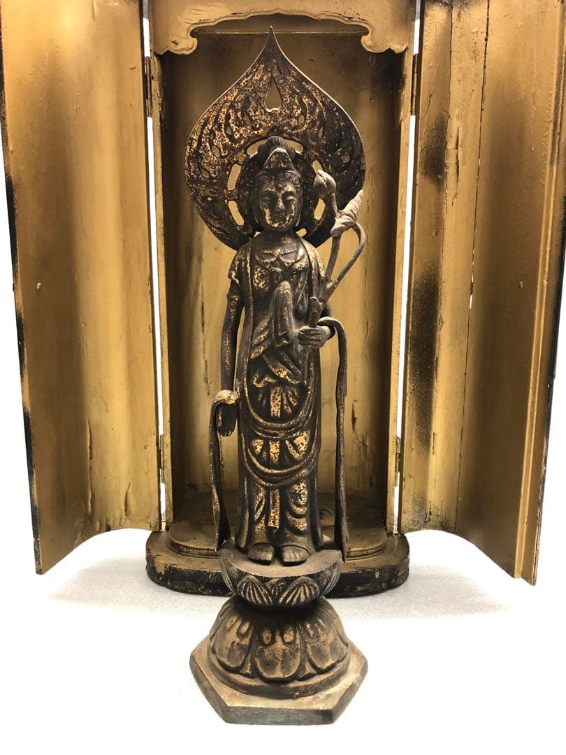 厨子　仏像　観世音菩薩　高さ約50㎝　時代物　仏教美術