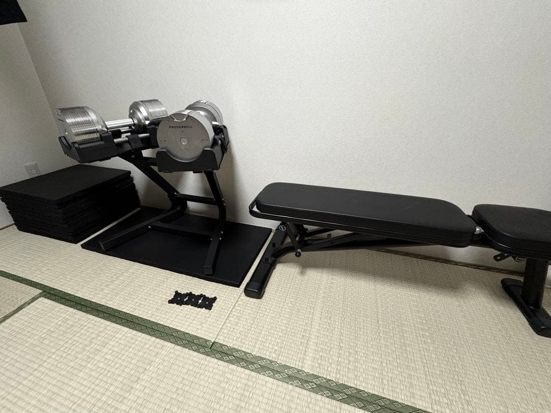 【セット販売・直接引き取り】ダンベル41.5kg×2・ベンチ・ゴムマット