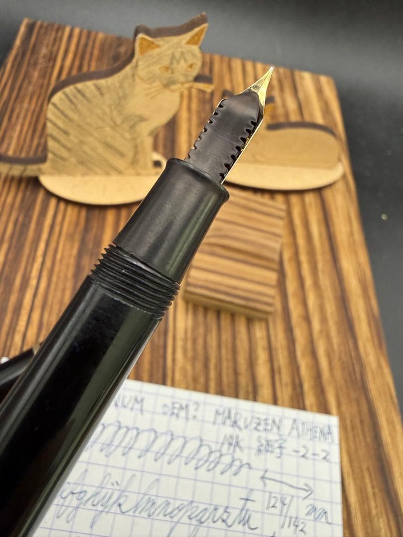 激レア 丸善 ビンテージ 万年筆 アテナ 14k 2号 ボディPLATINUM