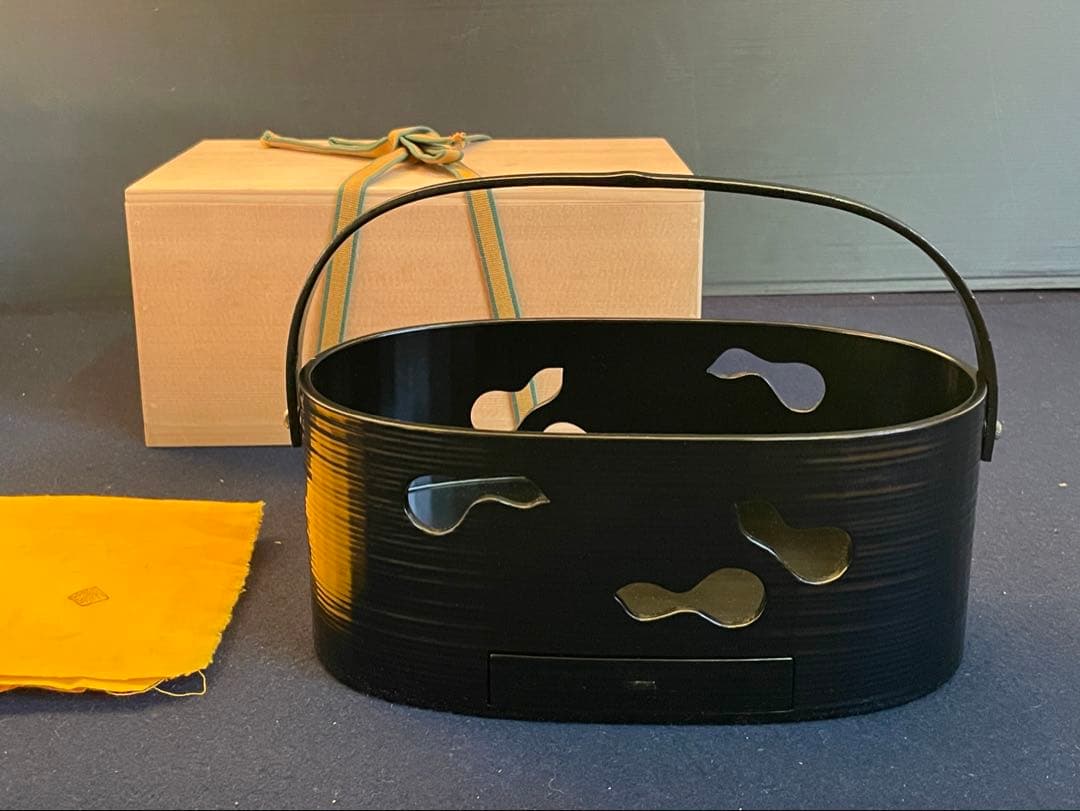 割引❣️【美品】「祖」 鵬雲斎好 六瓢透かし 莨盆 平安 満樹 共箱 共布（A莨）