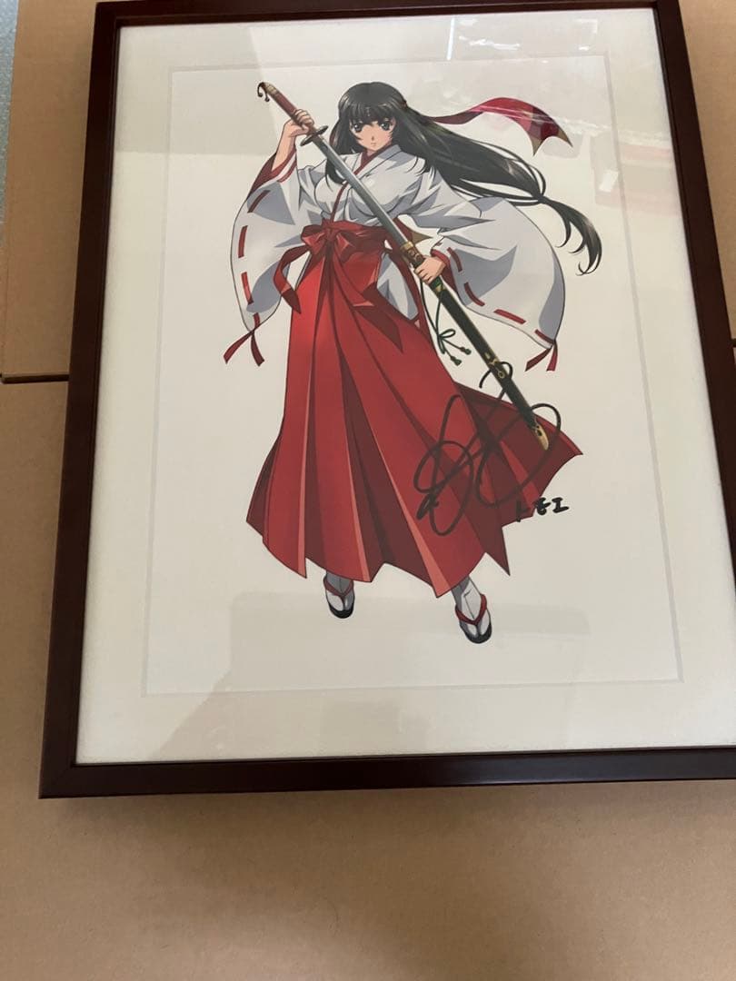 複製原画クイーンズブレイド トモエ 能登麻美子直筆サイン入り