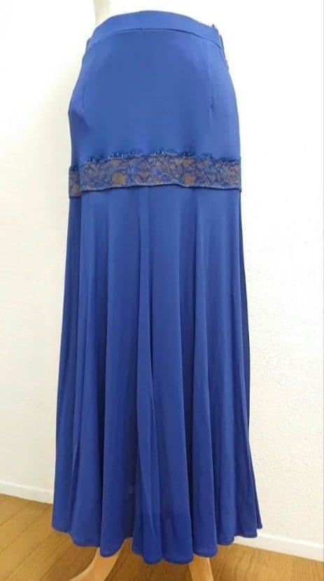 SALE☆チャコット　社交ダンス　スカート L ブルー レース 定価51700円
