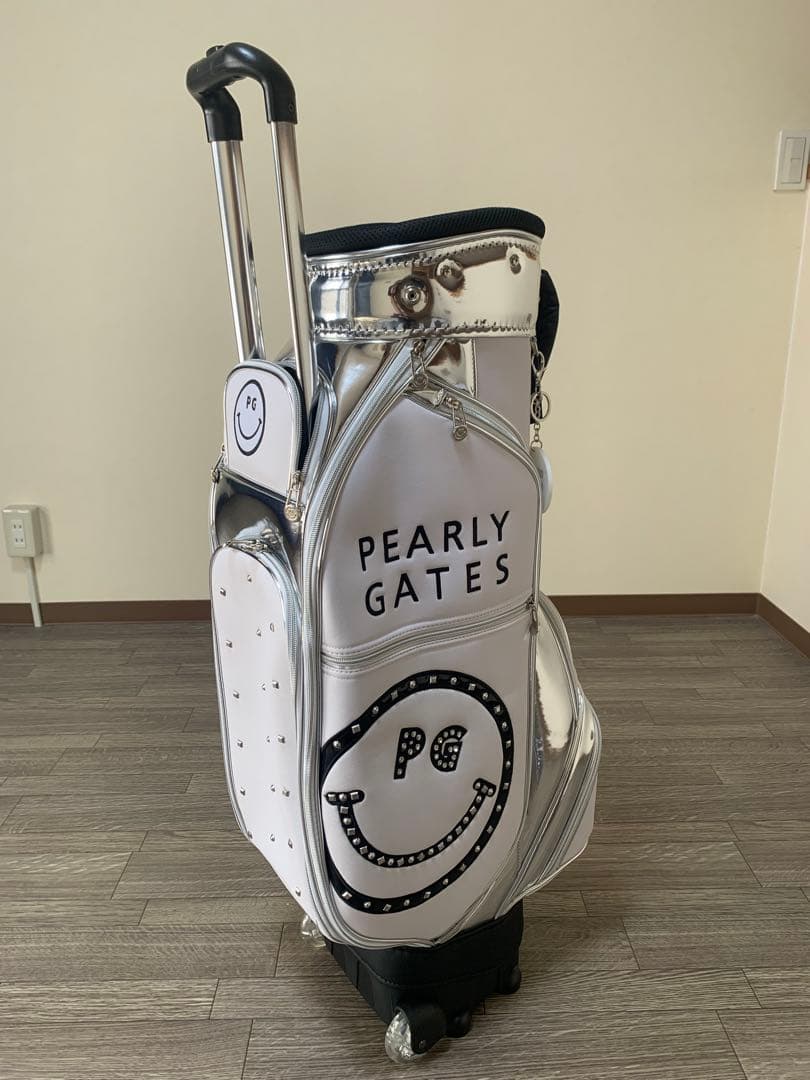 PEARLY GATES キャリー付　キャディバッグ　ホワイト&シルバー