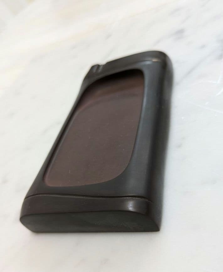 赤間硯　日枝玉峯作　竹節硯　日枝玉峯堂