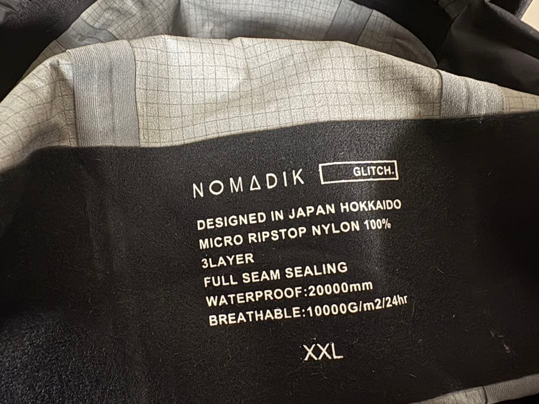 ノマディック　GLITCH JKT、GLITCH BIB PNT サイズXXL