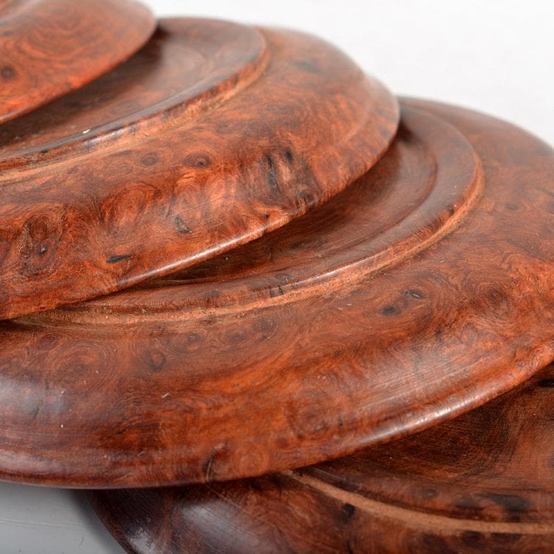 中国　花梨葡萄木瘤木　茶托　五客　煎茶道具　M　R6739E