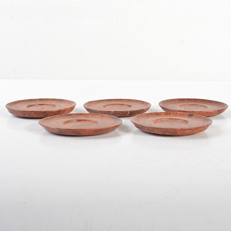 中国　花梨葡萄木瘤木　茶托　五客　煎茶道具　M　R6739E