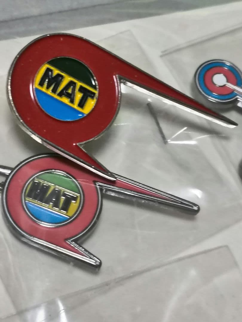 帰ってきたウルトラマン,プロップマット隊員襟章,バッチ台紙サインセット団時朗