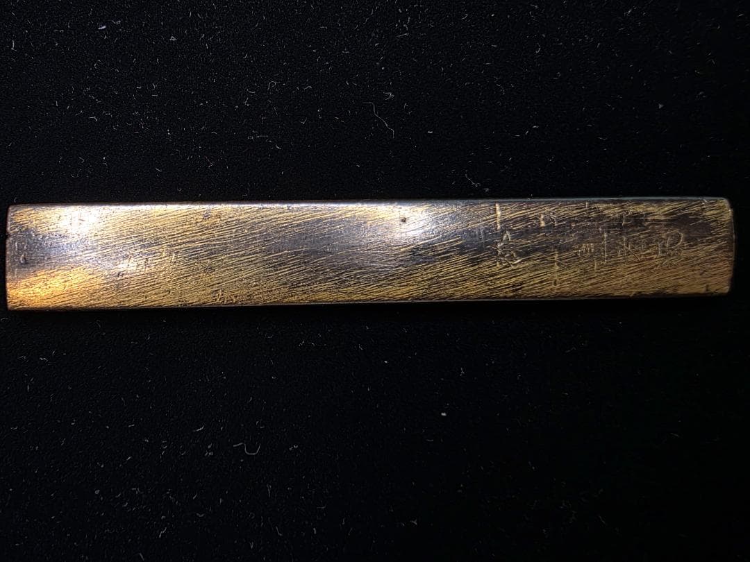 小柄 赤銅魚々子地鶏図 在銘 柳川直孝 花押 刀装具 骨董 古美術 江戸時代