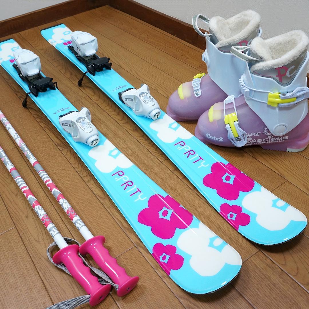 メンテ済 100cm 靴18cm P.PRITY スキーセット