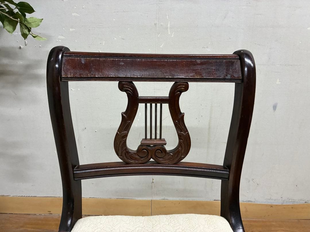 管429☆イギリス製☆アンティーク☆リラLyreバックチェア☆ダイニングチェア