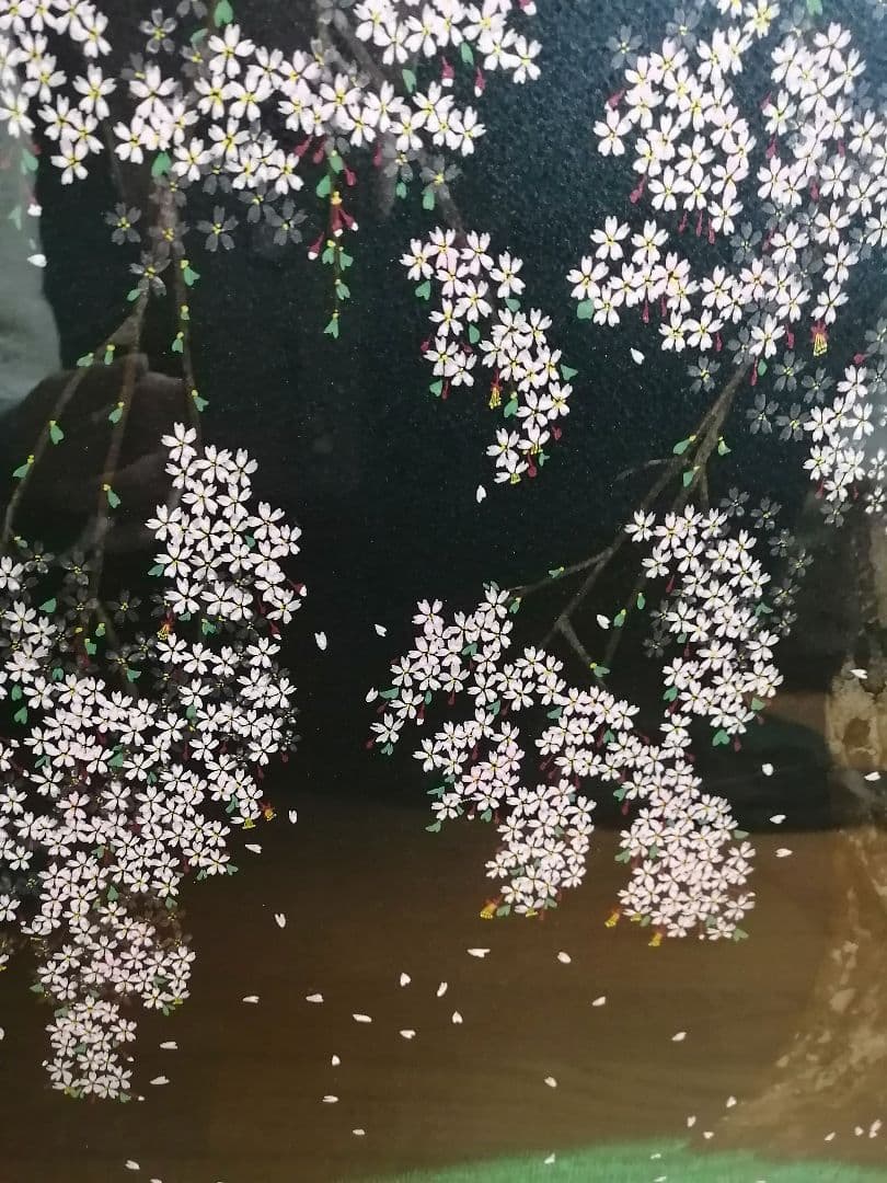 中島千波 「桜花春宵」リトグラフ　版画　桜　日本画　限定