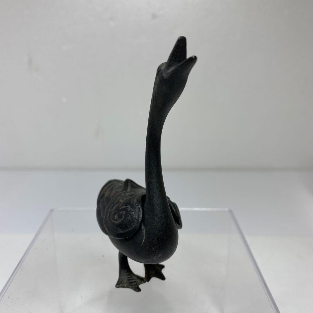 古銅　カモ　香炉　121g トトチ　東さ7-0330☆2F