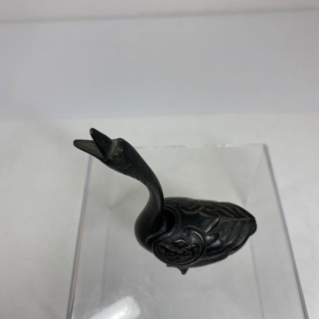 古銅　カモ　香炉　121g トトチ　東さ7-0330☆2F