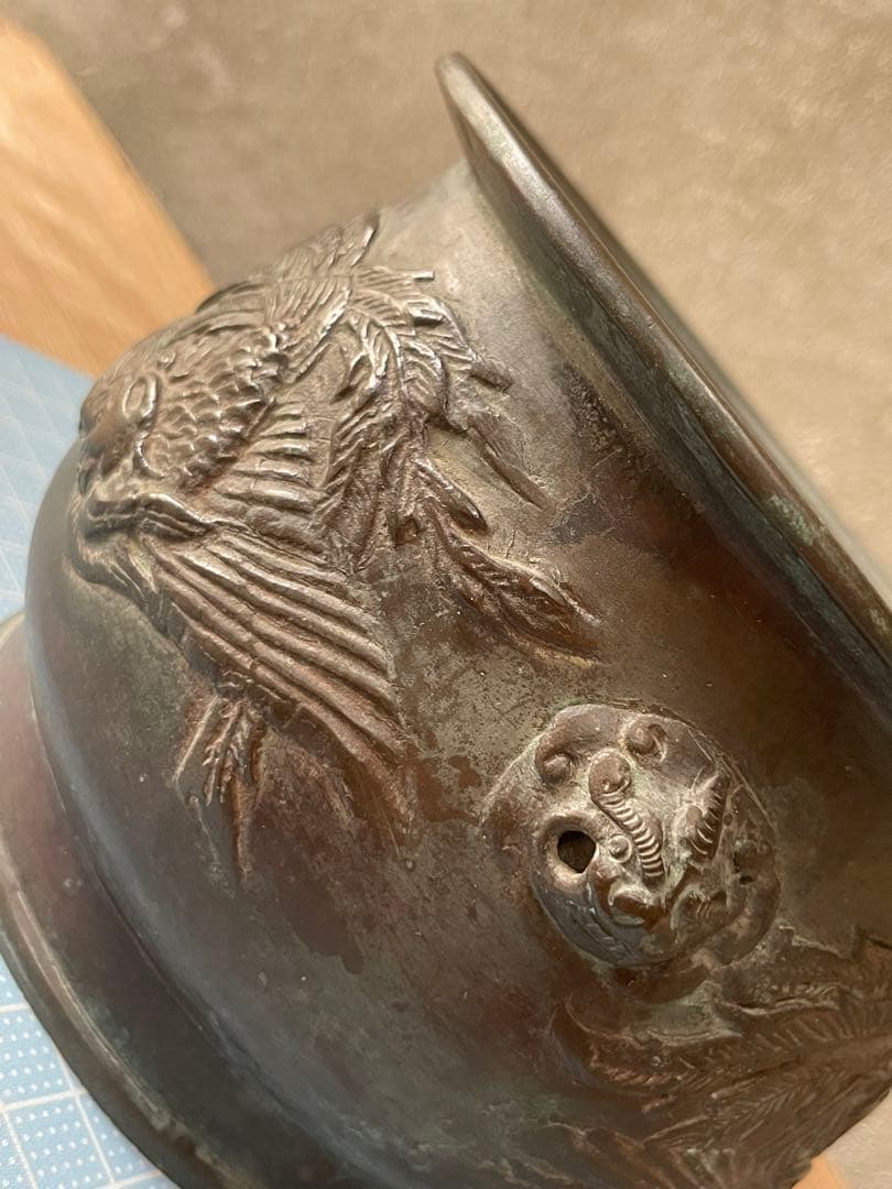 香炉？【m555 骨董品　銅　中国　唐銅　香炉　お香立　火鉢　手あぶり　レトロ】