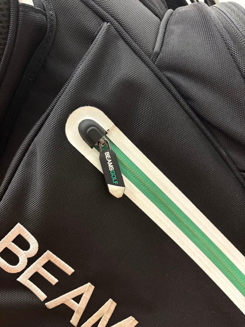 BEAMS GOLF スタンド付きキャディバッグ 黒/緑
