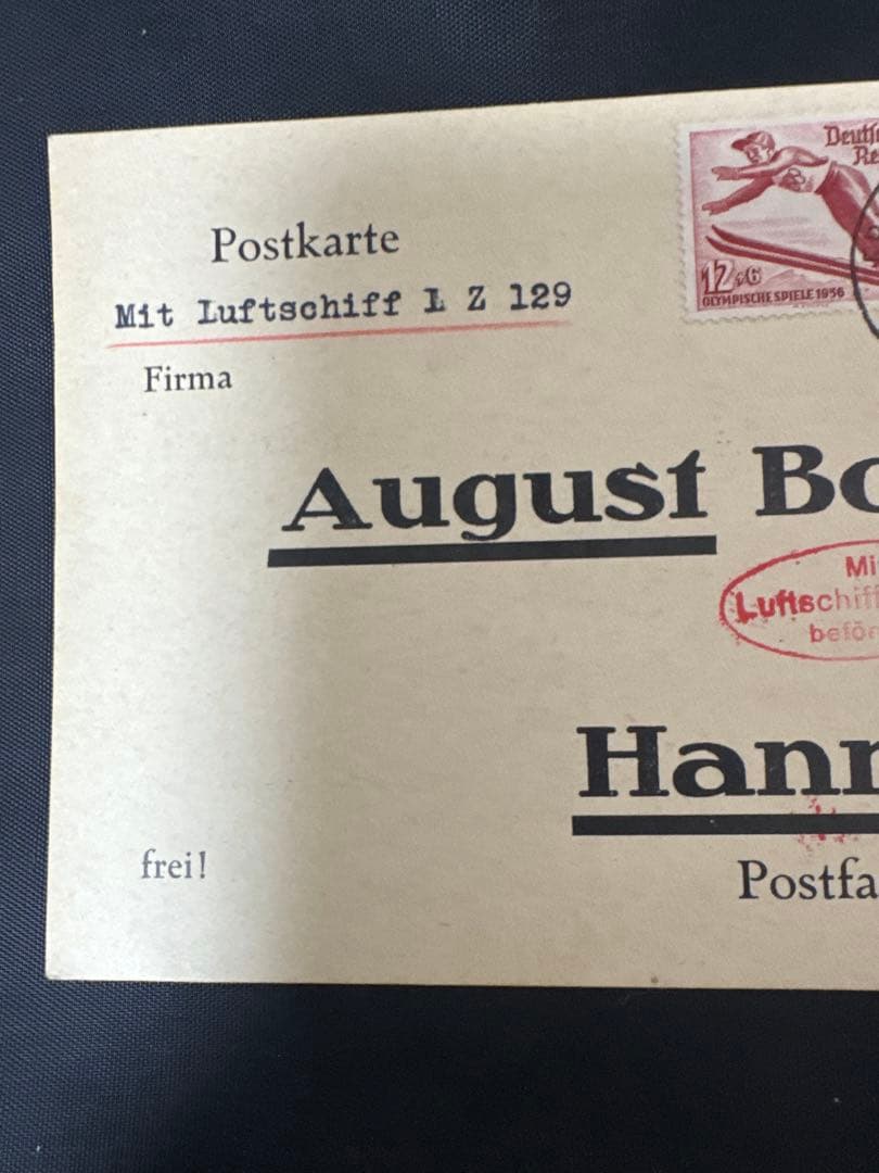 1936年 ドイツ　LZ129「ヒンデンブルク」飛行船郵便カバー　歴史的遺産