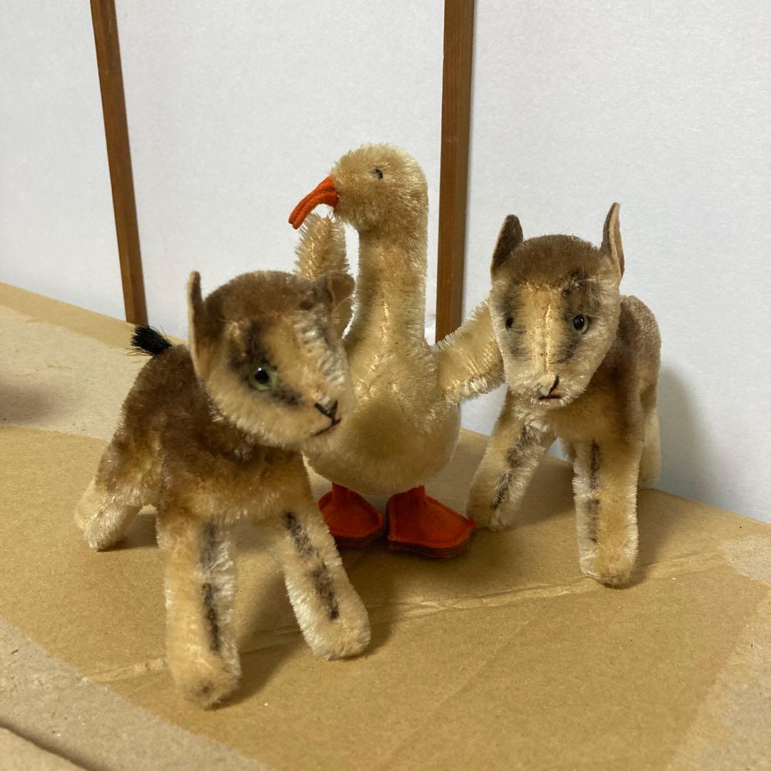 オールドシュタイフ　ヤギ２匹、アヒル１匹　セット　まとめ売り