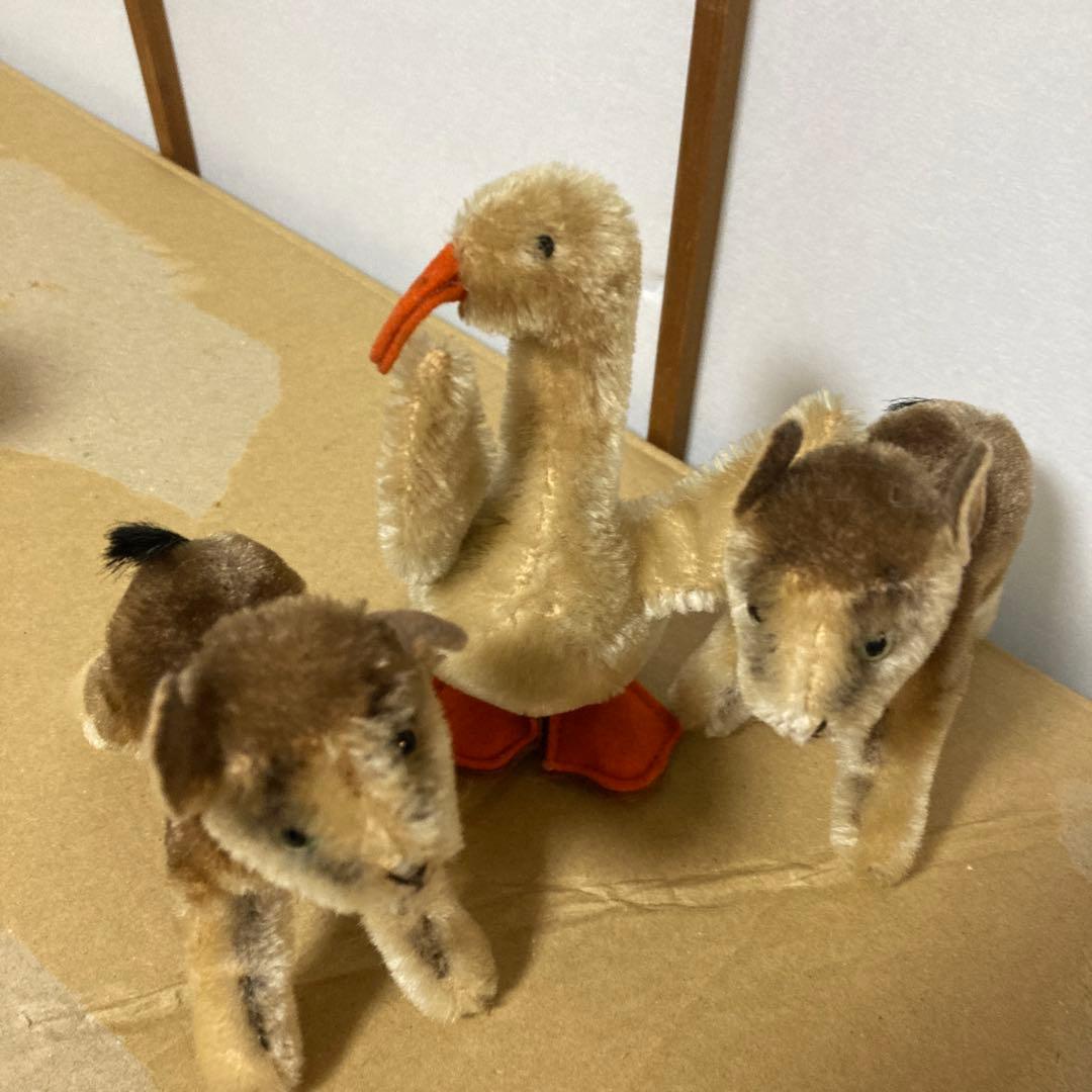 オールドシュタイフ　ヤギ２匹、アヒル１匹　セット　まとめ売り