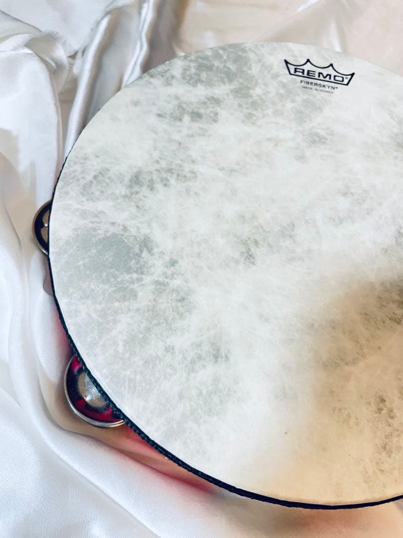 REMO レモ タンバリン 25cm Fiberskyn 木製 ダブルジングル赤