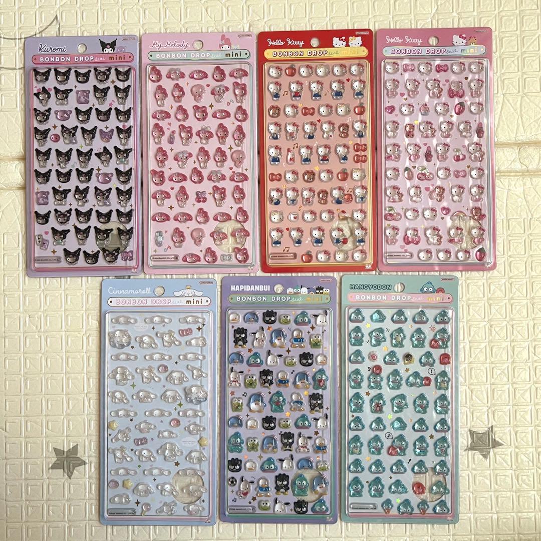 正規品 】 サンリオ ボンボンドロップシール mini ７種　まとめ売り