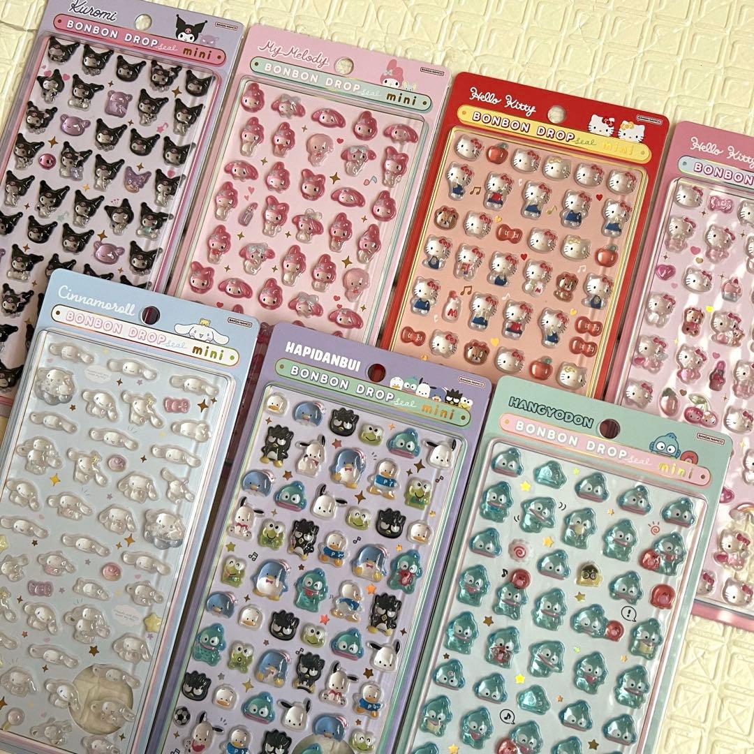 正規品 】 サンリオ ボンボンドロップシール mini ７種　まとめ売り