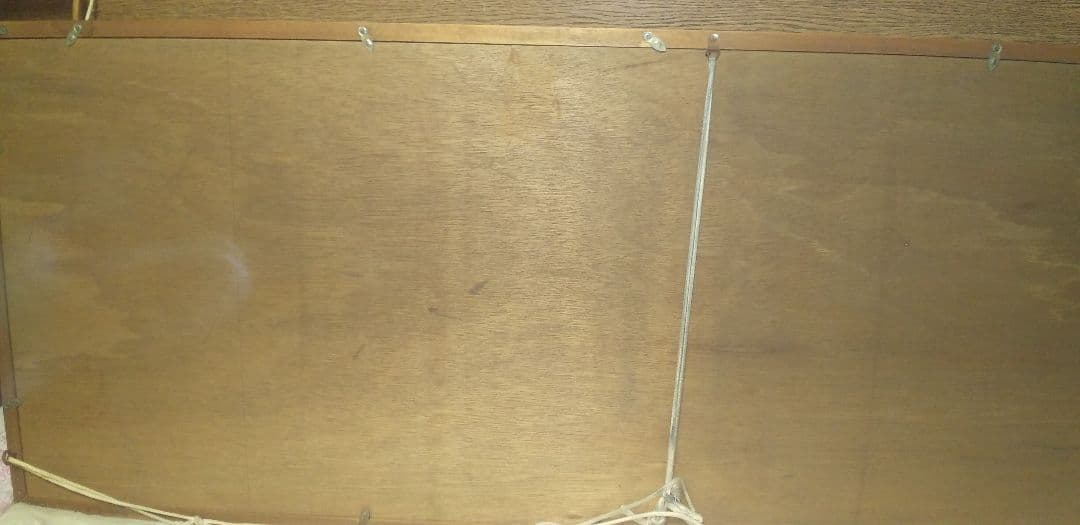 信玄印美術工芸品【模造品刀剣鐔等々】中古大型額緑入れ　（１24X48㎝)希少品。