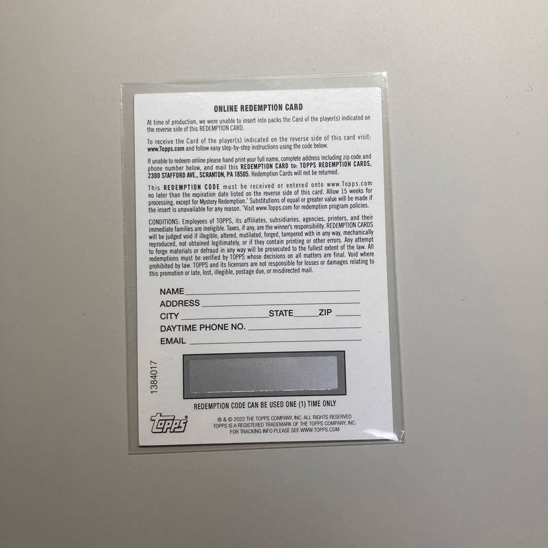 MLB 2020 topps JAPAN EDITION　Redemption