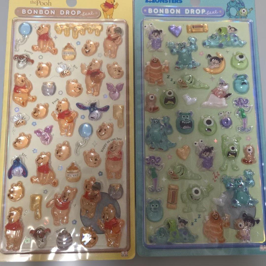 【正規品】ディズニー　通常サイズ　ボンボンドロップシール　6枚セット